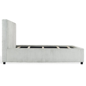 Safavieh Mallika Channel Tufted King Bed – Elegant Ivory & Black Design For A Luxurious Bedroom Retreat Grey ,Black Wood ,Foam ,Fabric Sfv6117b-q-2bx
