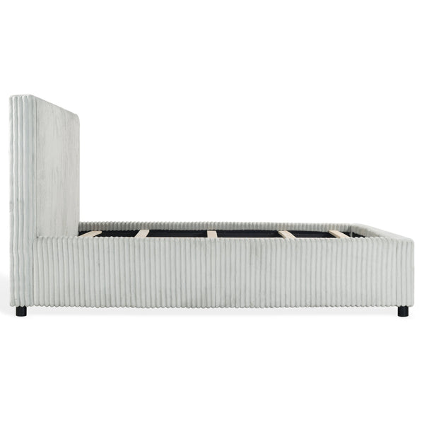Safavieh Mallika Channel Tufted King Bed – Elegant Ivory & Black Design For A Luxurious Bedroom Retreat Grey ,Black Wood ,Foam ,Fabric Sfv6117b-q-2bx