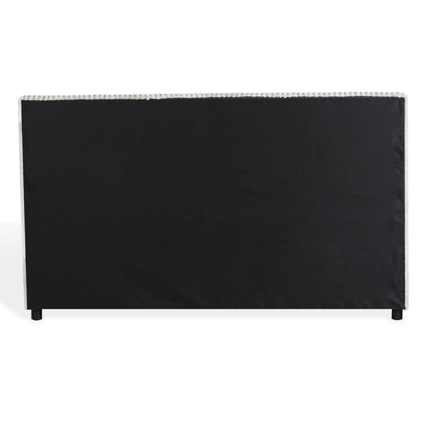 Safavieh Mallika Channel Tufted King Bed – Elegant Ivory & Black Design For A Luxurious Bedroom Retreat Grey ,Black Wood ,Foam ,Fabric Sfv6117b-q-2bx