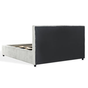 Safavieh Mallika Channel Tufted King Bed – Elegant Ivory & Black Design For A Luxurious Bedroom Retreat Grey ,Black Wood ,Foam ,Fabric Sfv6117b-q-2bx