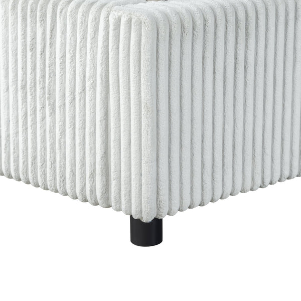 Safavieh Mallika Channel Tufted King Bed – Elegant Ivory & Black Design For A Luxurious Bedroom Retreat Grey ,Black Wood ,Foam ,Fabric Sfv6117b-q-2bx