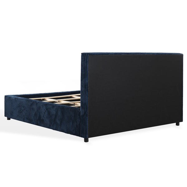 Safavieh Mallika Channel Tufted King Bed – Elegant Ivory & Black Design For A Luxurious Bedroom Retreat Navy ,Black Wood ,Foam ,Fabric Sfv6117c-q-2bx
