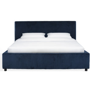 Safavieh Mallika Channel Tufted King Bed – Elegant Ivory & Black Design For A Luxurious Bedroom Retreat Navy ,Black Wood ,Foam ,Fabric Sfv6117c-q-2bx