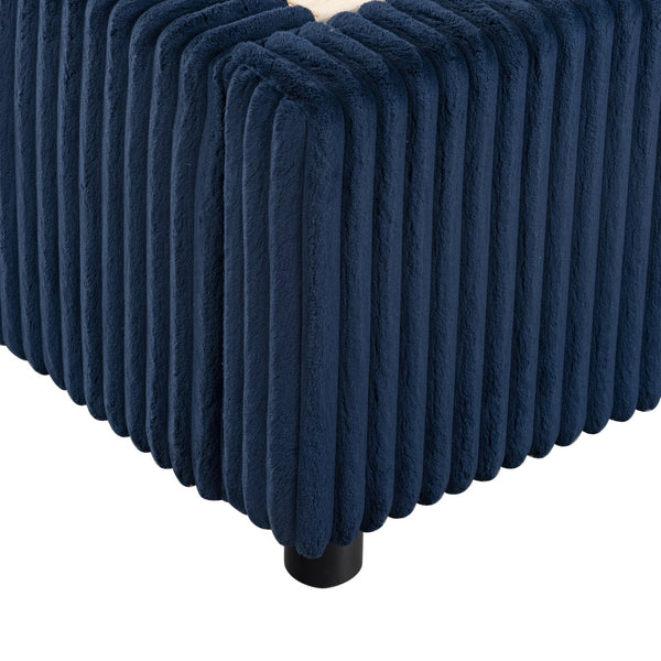 Safavieh Mallika Channel Tufted King Bed – Elegant Ivory & Black Design For A Luxurious Bedroom Retreat Navy ,Black Wood ,Foam ,Fabric Sfv6117c-q-2bx