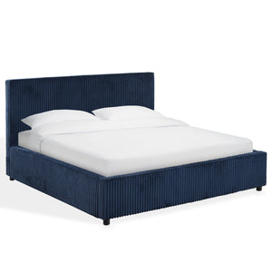 Safavieh Mallika Channel Tufted King Bed – Elegant Ivory & Black Design For A Luxurious Bedroom Retreat Navy ,Black Wood ,Foam ,Fabric Sfv6117c-q-2bx