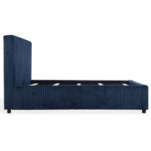 Safavieh Mallika Channel Tufted King Bed – Elegant Ivory & Black Design For A Luxurious Bedroom Retreat Navy ,Black Wood ,Foam ,Fabric Sfv6117c-q-2bx