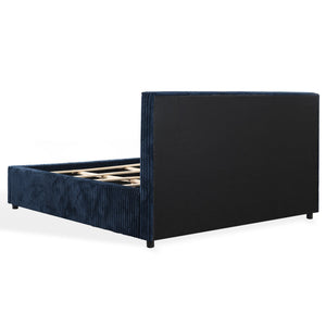 Safavieh Mallika Channel Tufted King Bed – Elegant Ivory & Black Design For A Luxurious Bedroom Retreat Navy ,Black Wood ,Foam ,Fabric Sfv6117c-q-2bx