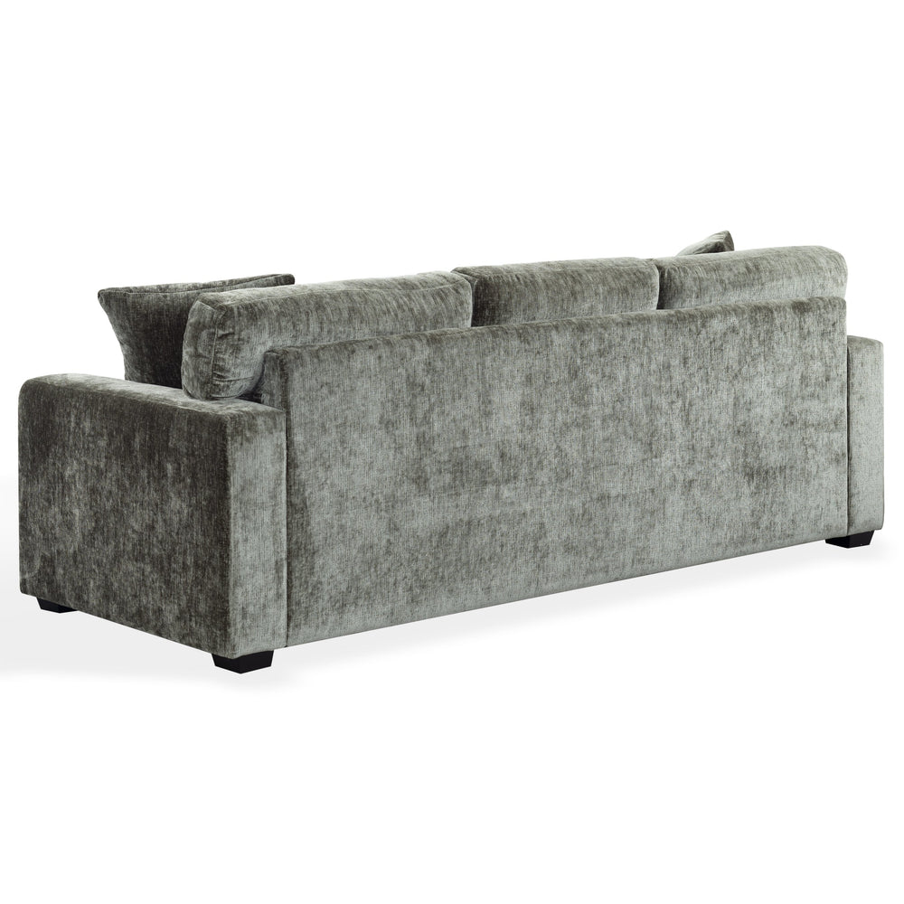 Vasquez Chenille Three-Seat Sofa With High-Resilience Foam Core, Textured Upholstery, Timeless Style