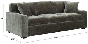 Vasquez Chenille Three-Seat Sofa With High-Resilience Foam Core, Textured Upholstery, Timeless Style