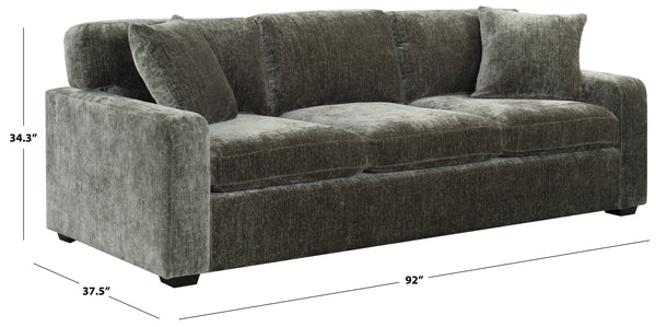 Vasquez Chenille Three-Seat Sofa With High-Resilience Foam Core, Textured Upholstery, Timeless Style