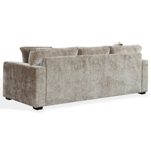 Vasquez Chenille Three-Seat Sofa With High-Resilience Foam Core, Textured Upholstery, Timeless Style