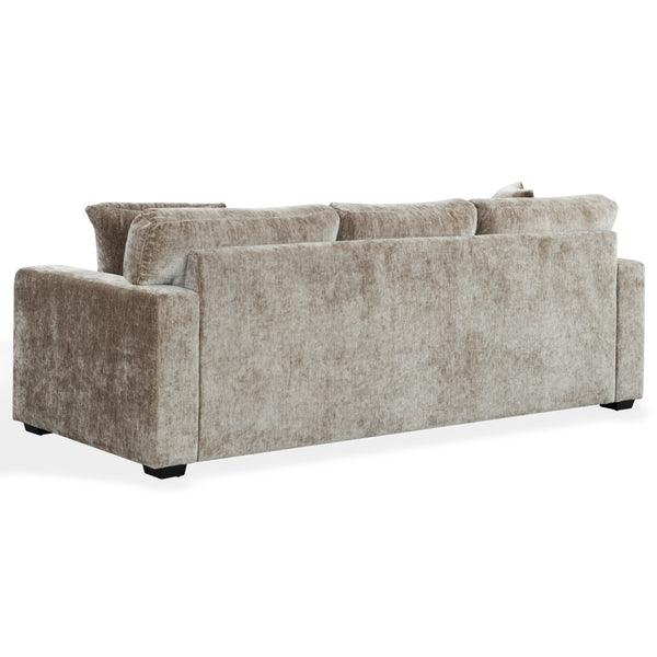Vasquez Chenille Three-Seat Sofa With High-Resilience Foam Core, Textured Upholstery, Timeless Style