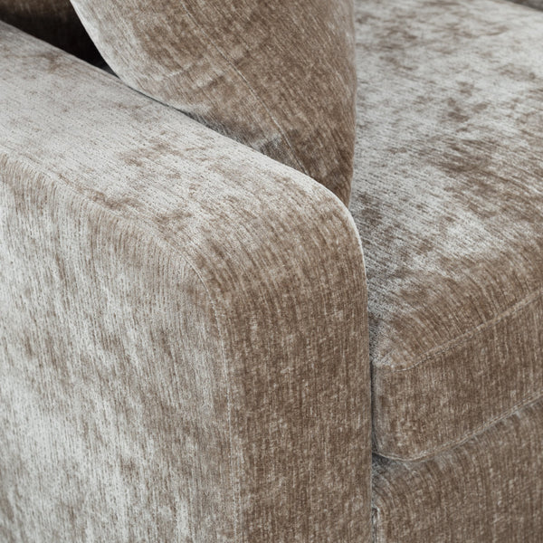 Vasquez Chenille Three-Seat Sofa With High-Resilience Foam Core, Textured Upholstery, Timeless Style