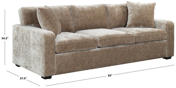 Vasquez Chenille Three-Seat Sofa With High-Resilience Foam Core, Textured Upholstery, Timeless Style