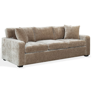 Vasquez Chenille Three-Seat Sofa With High-Resilience Foam Core, Textured Upholstery, Timeless Style