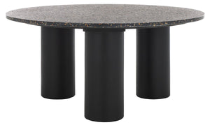 Safavieh Kathalina Round Terrazzo Top Coffee Table Black SFV6403A-2BX