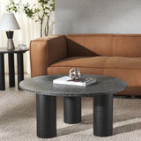 Safavieh Kathalina Round Terrazzo Top Coffee Table Black SFV6403A-2BX