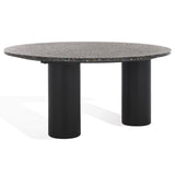 Safavieh Kathalina Round Terrazzo Top Coffee Table Black SFV6403A-2BX