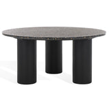 Safavieh Kathalina Round Terrazzo Top Coffee Table Black SFV6403A-2BX