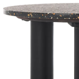 Safavieh Kathalina Round Terrazzo Top Accent Table Black SFV6404A-2BX