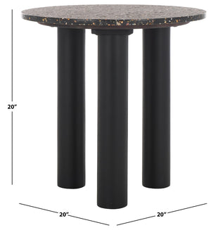 Safavieh Kathalina Round Terrazzo Top Accent Table Black SFV6404A-2BX