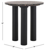 Safavieh Kathalina Round Terrazzo Top Accent Table Black SFV6404A-2BX