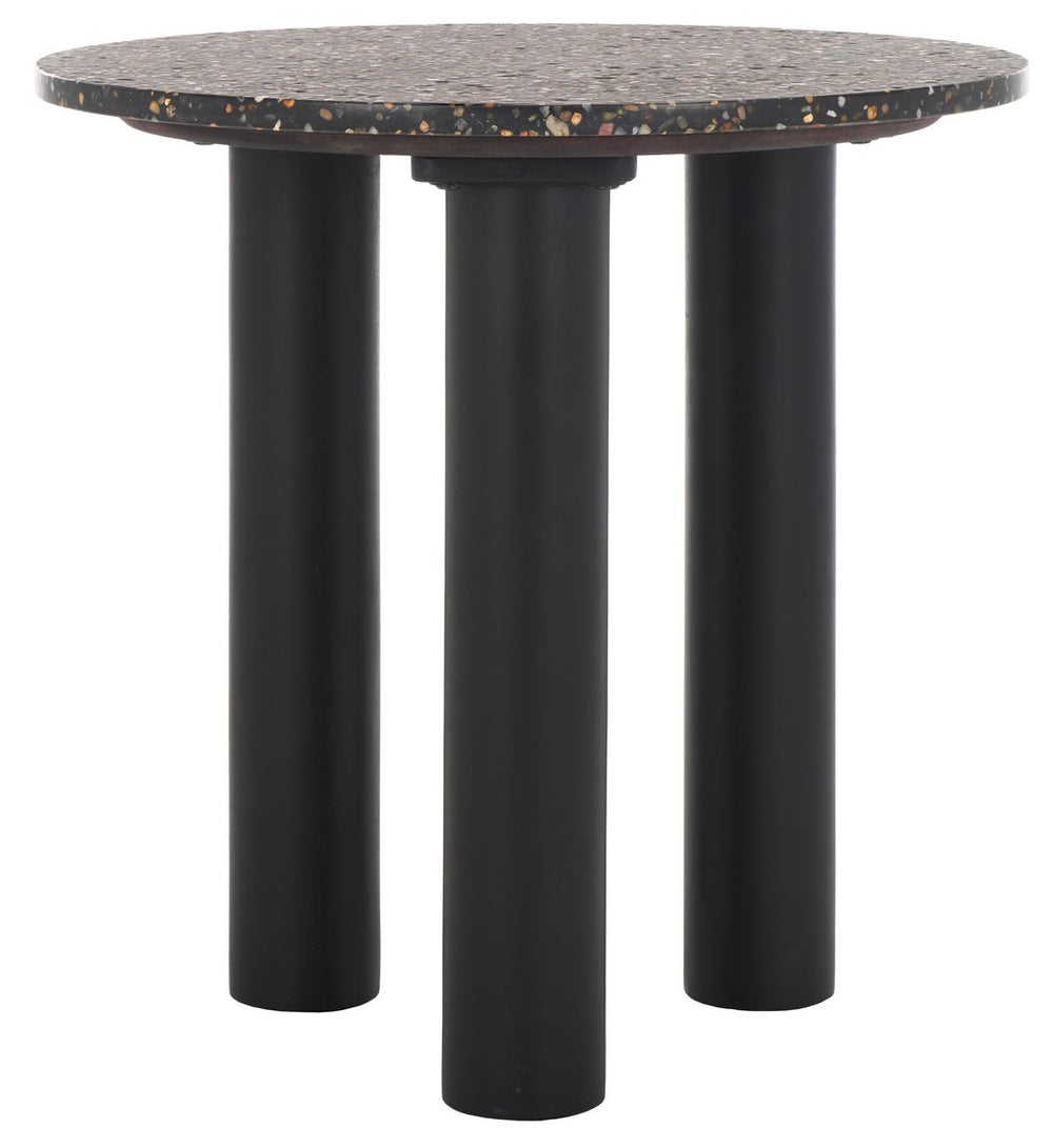 Safavieh Kathalina Round Terrazzo Top Accent Table Black SFV6404A-2BX