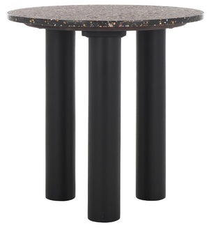 Safavieh Kathalina Round Terrazzo Top Accent Table Black SFV6404A-2BX