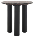 Safavieh Kathalina Round Terrazzo Top Accent Table Black SFV6404A-2BX