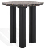 Safavieh Kathalina Round Terrazzo Top Accent Table Black SFV6404A-2BX