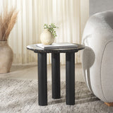 Safavieh Kathalina Round Terrazzo Top Accent Table Black SFV6404A-2BX