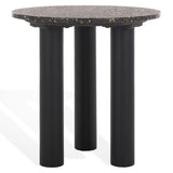 Safavieh Kathalina Round Terrazzo Top Accent Table Black SFV6404A-2BX