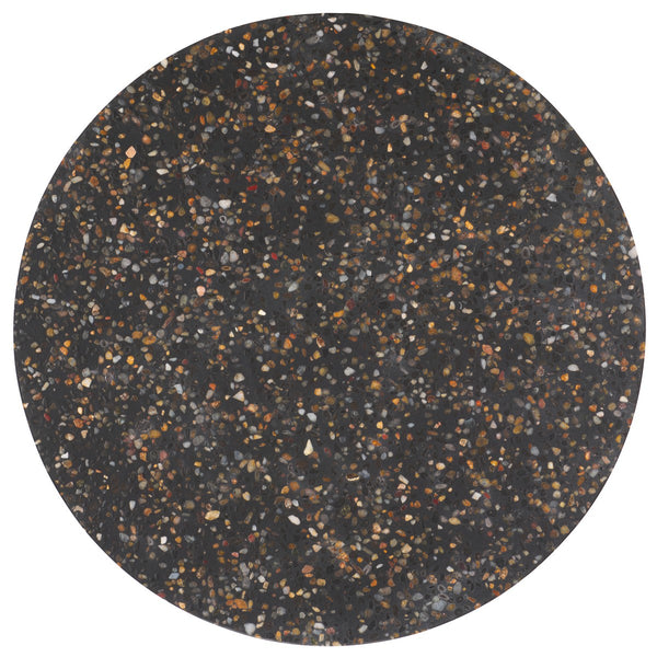 Safavieh Kathalina Round Terrazzo Top Accent Table Black SFV6404A-2BX