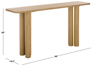 Safavieh Kathalina Rectangle Wood Console Table - Elegant Natural Finish For Versatile Home Décor Solutions Natural Wood Sfv6410a-2bx