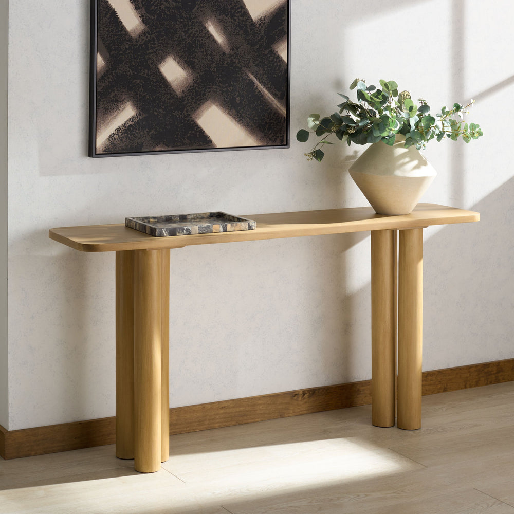 Safavieh Kathalina Rectangle Wood Console Table - Elegant Natural Finish For Versatile Home Décor Solutions Natural Wood Sfv6410a-2bx