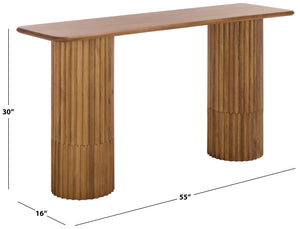 Safavieh Treyshawn Wood Top Console Table - Elegant Walnut Design For Stylish Living Room Décor And Functionality Walnut Wood Sfv6411a-2bx
