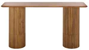 Safavieh Treyshawn Wood Top Console Table - Elegant Walnut Design For Stylish Living Room Décor And Functionality Walnut Wood Sfv6411a-2bx