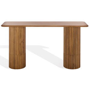 Safavieh Treyshawn Wood Top Console Table - Elegant Walnut Design For Stylish Living Room Décor And Functionality Walnut Wood Sfv6411a-2bx
