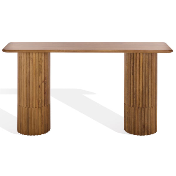 Safavieh Treyshawn Wood Top Console Table - Elegant Walnut Design For Stylish Living Room Décor And Functionality Walnut Wood Sfv6411a-2bx