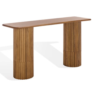 Safavieh Treyshawn Wood Top Console Table - Elegant Walnut Design For Stylish Living Room Décor And Functionality Walnut Wood Sfv6411a-2bx