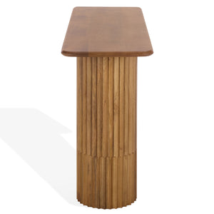 Safavieh Treyshawn Wood Top Console Table - Elegant Walnut Design For Stylish Living Room Décor And Functionality Walnut Wood Sfv6411a-2bx