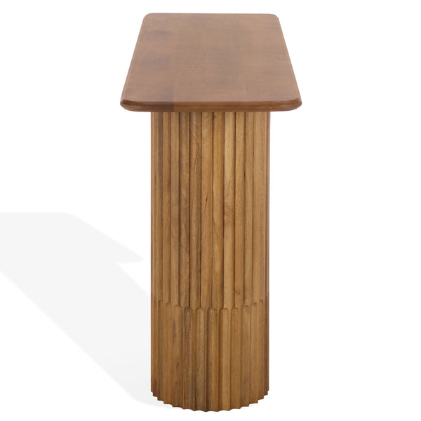 Safavieh Treyshawn Wood Top Console Table - Elegant Walnut Design For Stylish Living Room Décor And Functionality Walnut Wood Sfv6411a-2bx