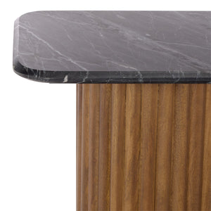 Safavieh Treyshawn Marble Top Console Table – Elegant Walnut Finish With Sleek Black Frame For Modern Homes Walnut ,Black Wood ,Marble Sfv6411b-2bx