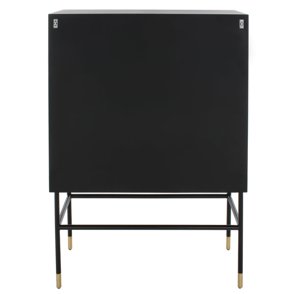 Safavieh Kimori 3-shelf Bar Cabinet - Chic Black & White Design With Stunning Bone Inlay & Gold Accents Black ,White Metal ,Wood ,Buffalo Bone Sfv6611a