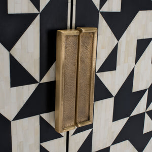 Safavieh Kimori 3-shelf Bar Cabinet - Chic Black & White Design With Stunning Bone Inlay & Gold Accents Black ,White Metal ,Wood ,Buffalo Bone Sfv6611a