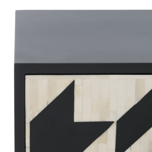 Safavieh KIMORI 2-Drawer Nightstand – Luxurious Bone Inlay & Gold Accents for Modern Glamorous Bedrooms SFV6612A