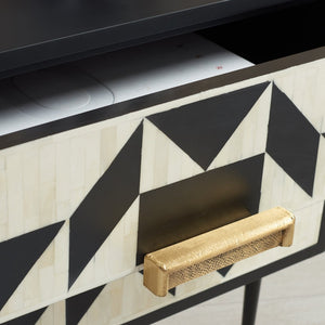 Safavieh KIMORI 2-Drawer Nightstand – Luxurious Bone Inlay & Gold Accents for Modern Glamorous Bedrooms SFV6612A