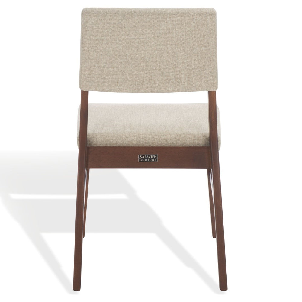 Safavieh Jessbrina Elegant Wood And Linen Dining Chair For A Cozy And Sophisticated Dining Experience Today! Walnut ,Beige 10% Wood,30% Fabric,60% Foam Sfv6700a-set2
