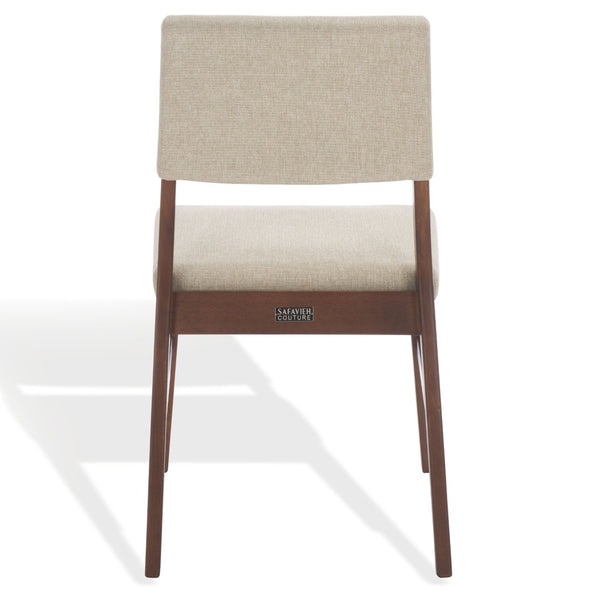Safavieh Jessbrina Elegant Wood And Linen Dining Chair For A Cozy And Sophisticated Dining Experience Today! Walnut ,Beige 10% Wood,30% Fabric,60% Foam Sfv6700a-set2