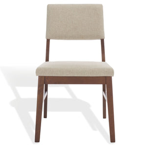 Safavieh Jessbrina Elegant Wood And Linen Dining Chair For A Cozy And Sophisticated Dining Experience Today! Walnut ,Beige 10% Wood,30% Fabric,60% Foam Sfv6700a-set2